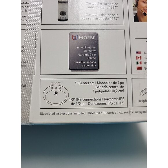 Moen Caldwell Chrome 2-handle 4" Centerset Bathroom Sink Faucet with Drain - Picture 6 of 8